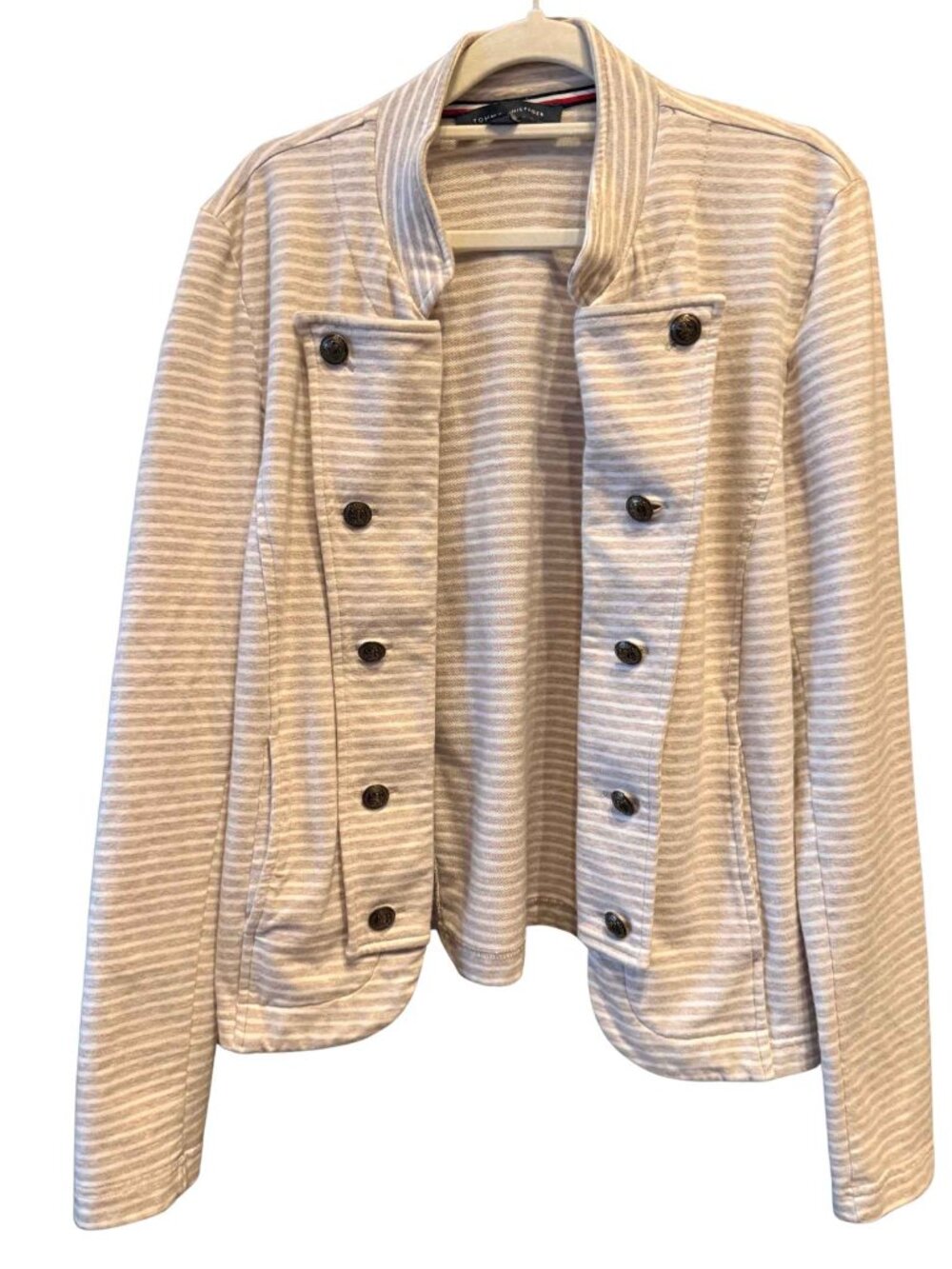 Tommy Hilfiger Striped Open-Front Blazer Size Medium
